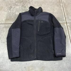 vintage l.l. bean deep pile pro polartec fleece black jacket size large